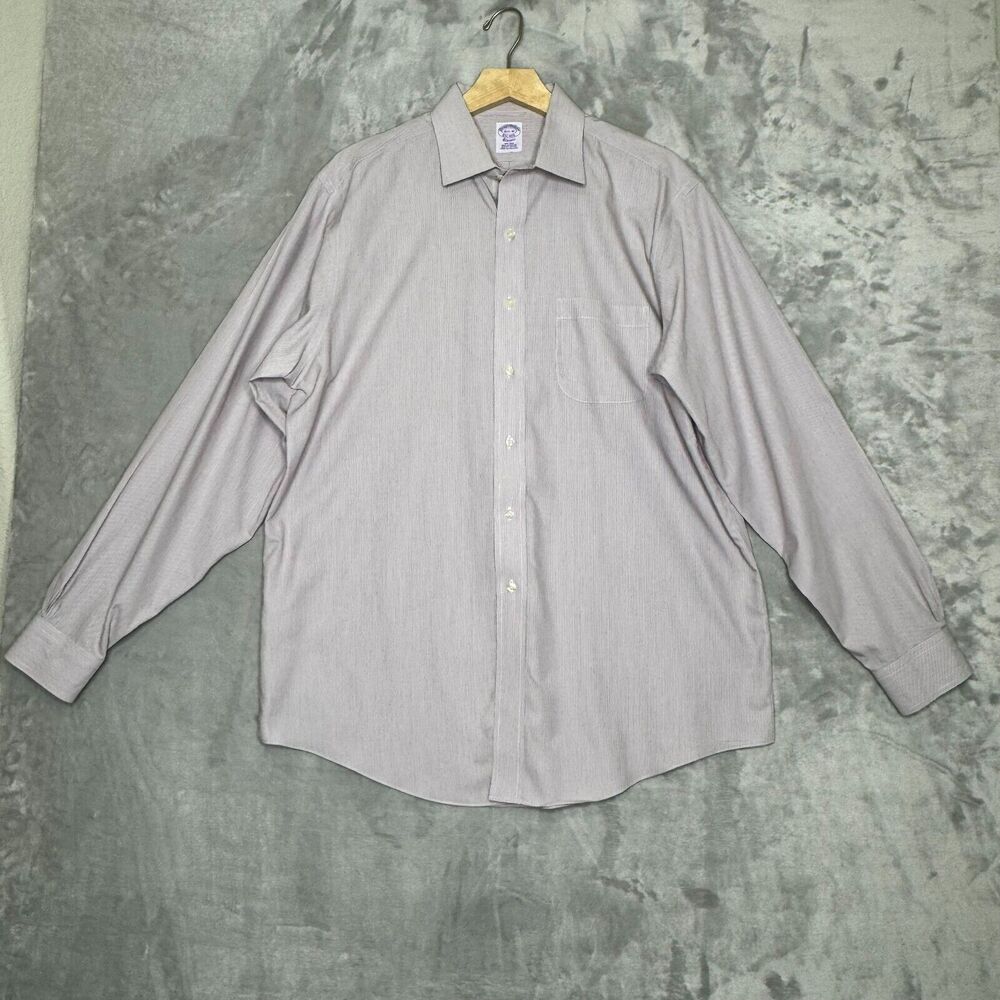 Brooks Brothers Classic Shirt Mens 16.5 36 Non Iron 100% Supima Cotton Striped